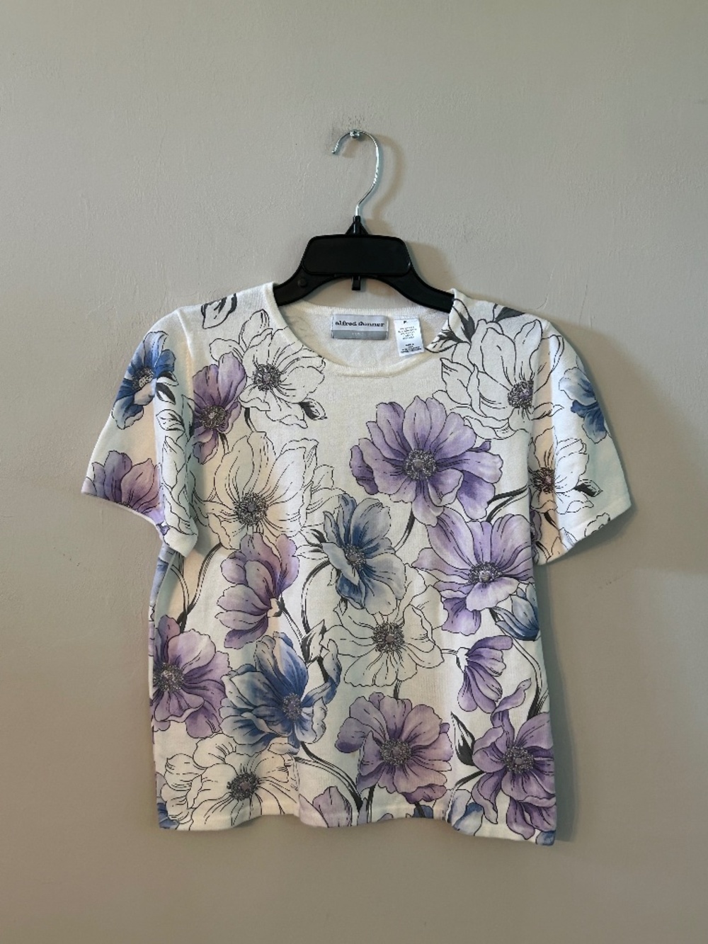 Alfred Dunner Vintage Watercolor Floral Knit Top PL Whimsigoth Grandmacore 90’s
